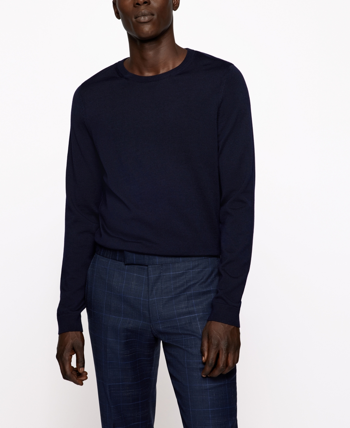 Boss by Hugo Boss Men's Slim-Fit Merino Wool Sweater - Open White