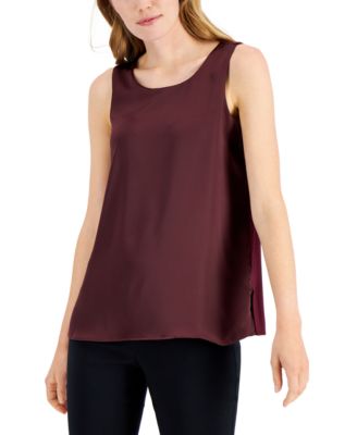 Alfani - Petite Satin-Front Tank Top