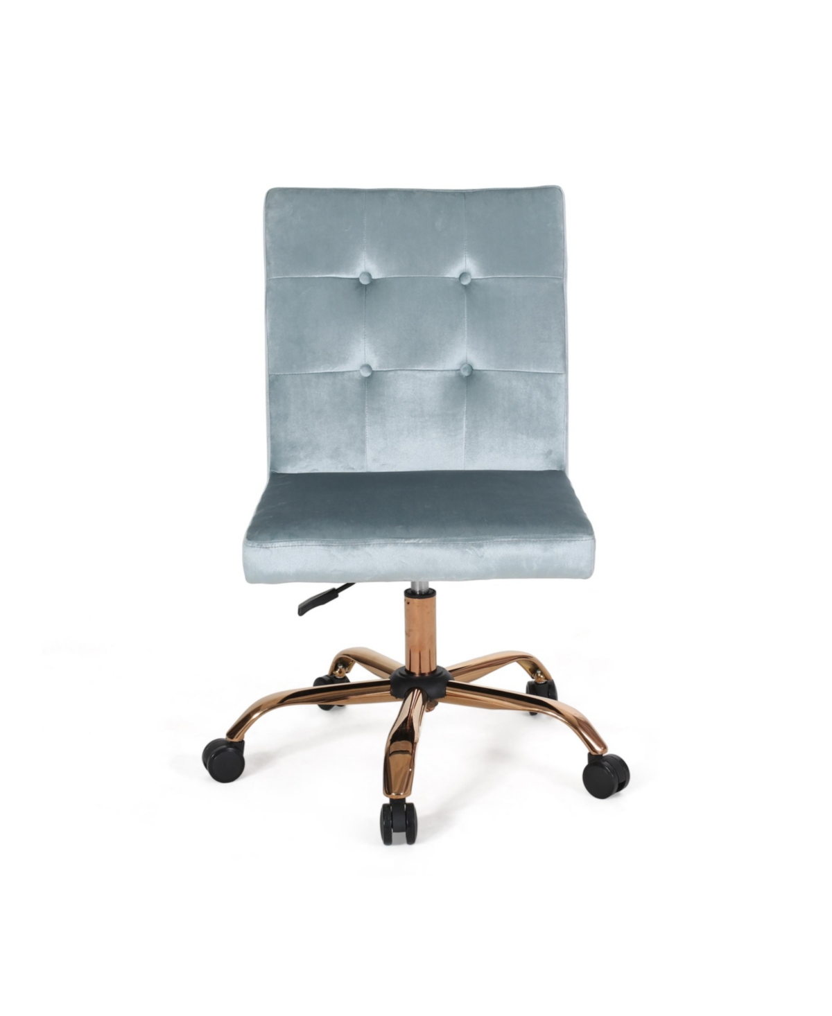 Noble House Centennial Glam Tufted Home Office Chair With Swivel Base In Blue