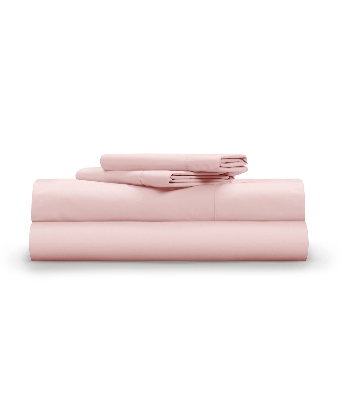 Pillow Gal Classic Cool And Crisp, 4 Piece Sheet Set, Queen In Light Pink