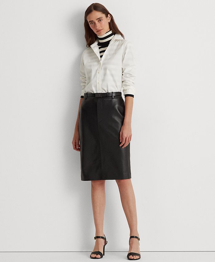 Lauren Ralph Lauren Leather Pencil Skirt & Reviews - Skirts - Women - Macy's