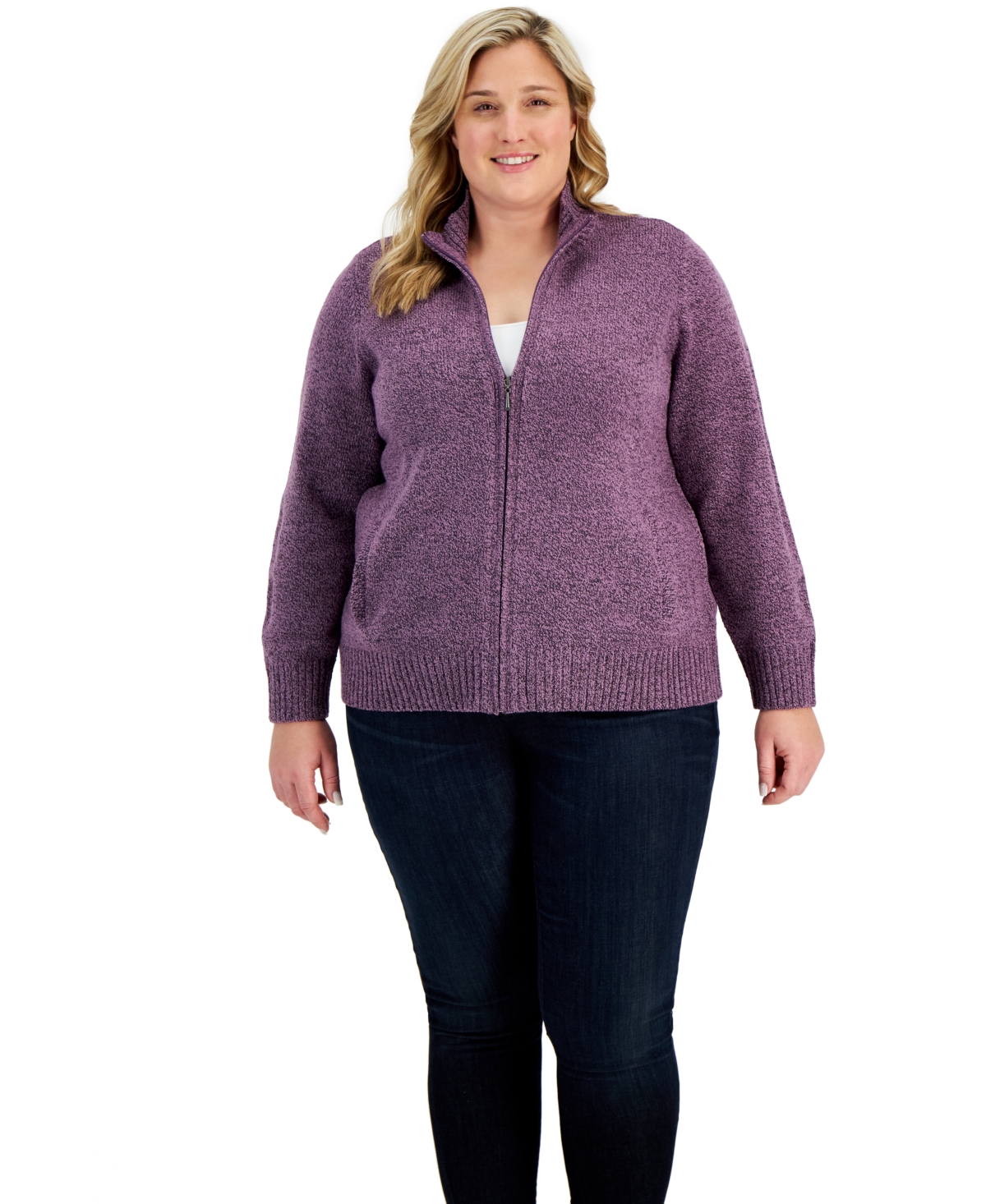 Karen scott zip front sweater new arrivals