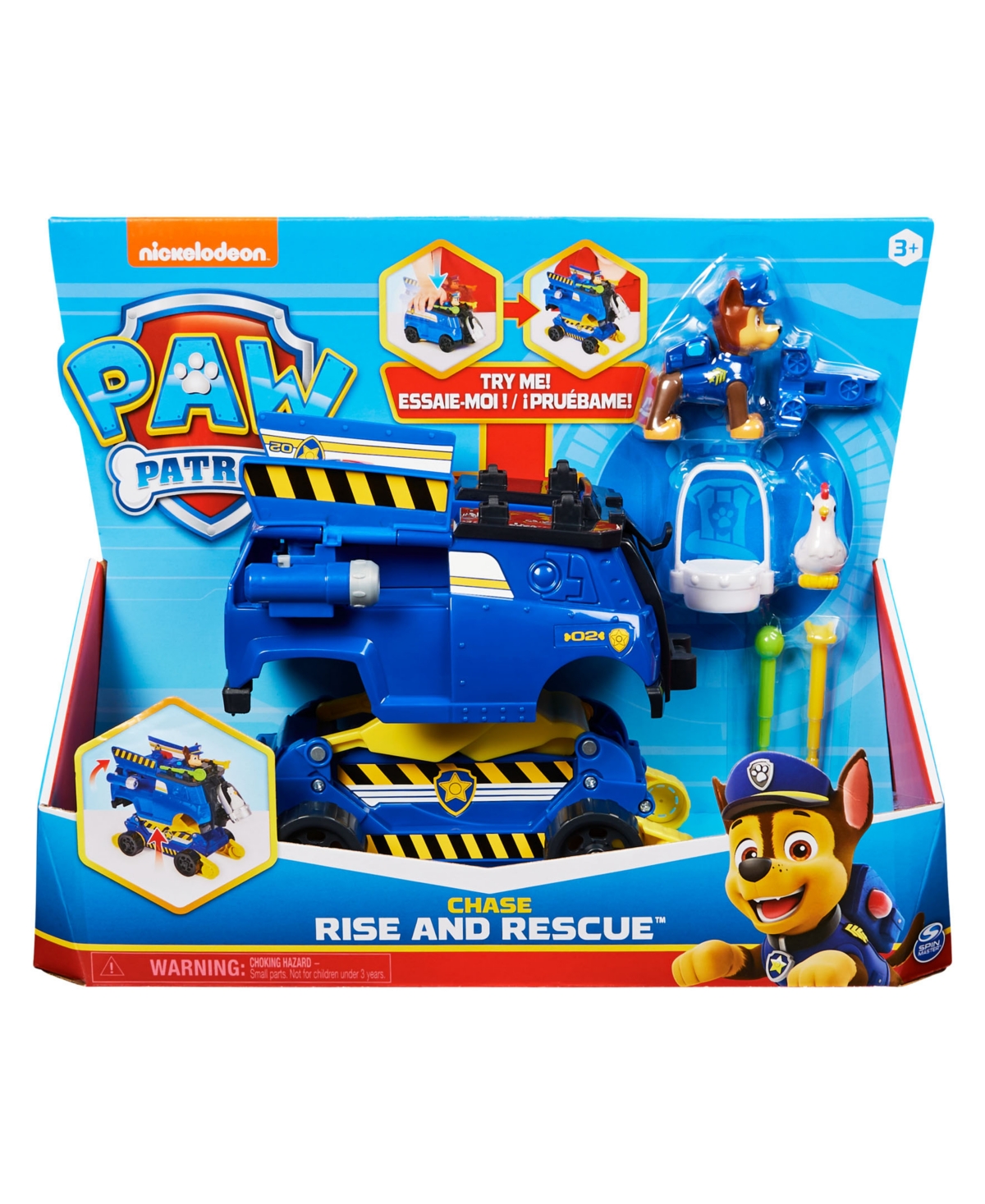 Paw Patrol Chase Rise And Rescue Changing Toy Car With Action Figures And Accessories In Multi-color