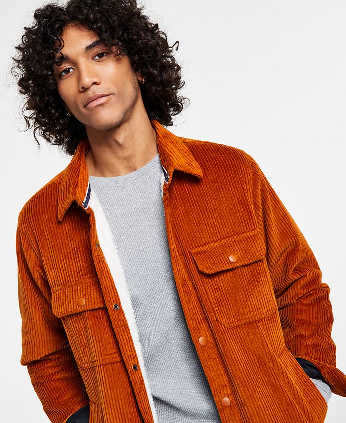 Sun + Stone Men's Nigel Regular-Fit Solid Fleece-Lined Corduroy Shirt Jacket,  Created for Macy's & Reviews - Coats & Jackets - Men - Macy's