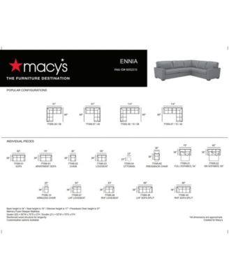 Ennia 75" Leather Apartment Sofa, Created for Macy's