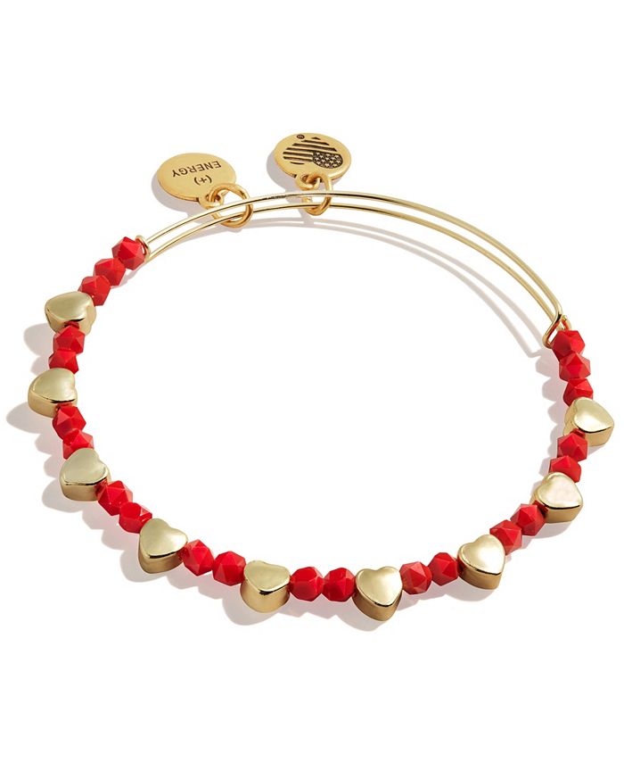 Alex and Ani Red Heart Beaded Bangle Bracelet Macy s