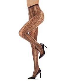 Women's Linear Floral Net Tights Stockings