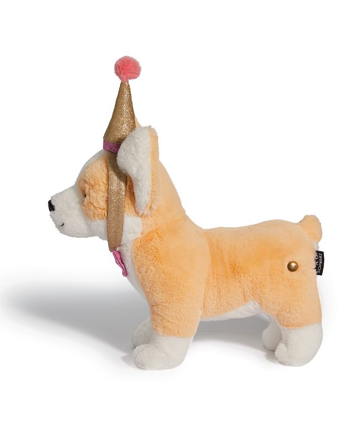 Fao Schwarz 11 Plush Corgi with Flower Glasses