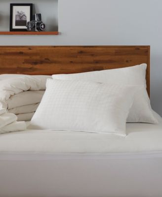 Ella Jayne 100 Cotton Dobby Box Shell Soft Density Stomach Sleeper Down Alternative Pillow Set Of 2 In White