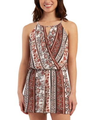 BCX - Juniors' Printed Sleeveless Romper