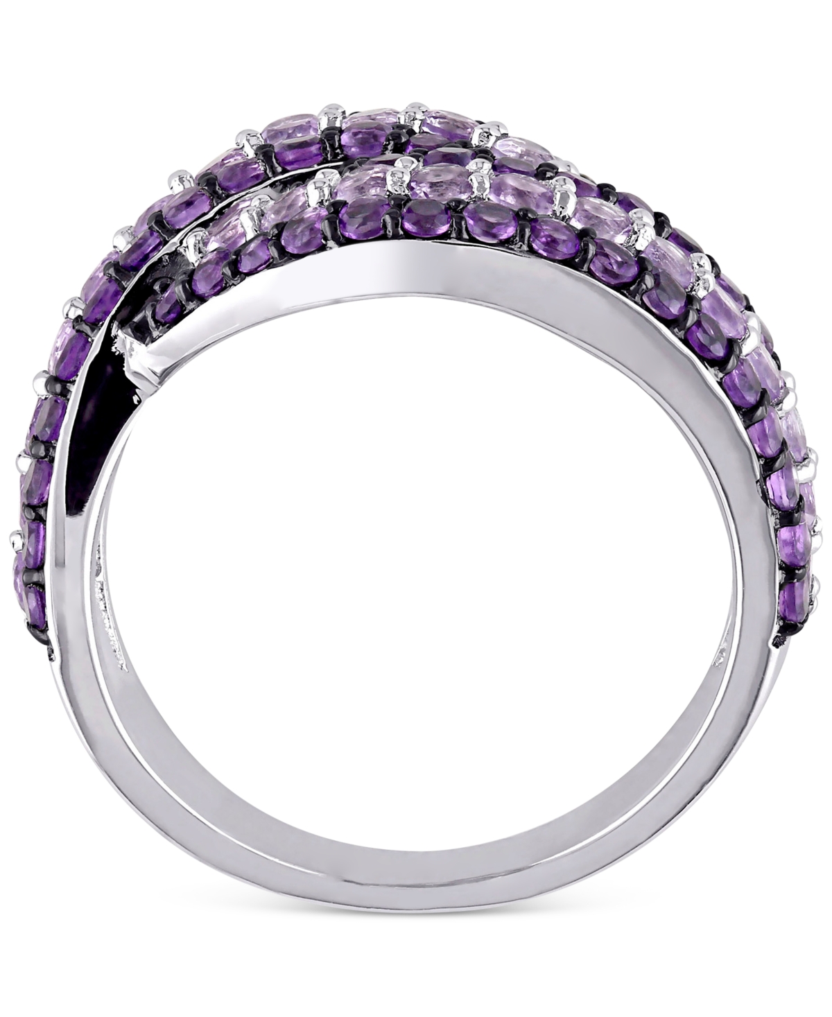 Amethyst (4/5 ct. t.w.) & Rose De France (3/4 Swirl Ring Sterling Silver (Also available Garnet, Pink Sapphire Blue Topaz)