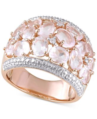 rose quartz statement ring