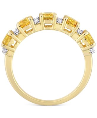 Citrine (1-2/5 ct. t.w.) & White Topaz (1/8 ct. t.w.) Ring in Gold-Plated Sterling Silver