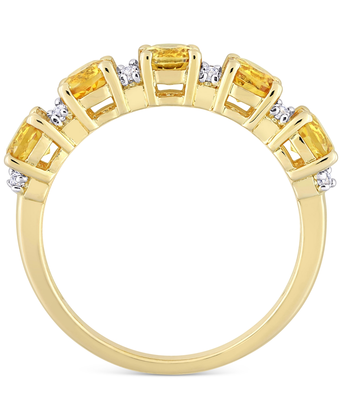 (1-2/5 ct. t.w.) & White Topaz (1/8 ct. t.w.) Ring in Gold-Plated Sterling Silver - Citrine