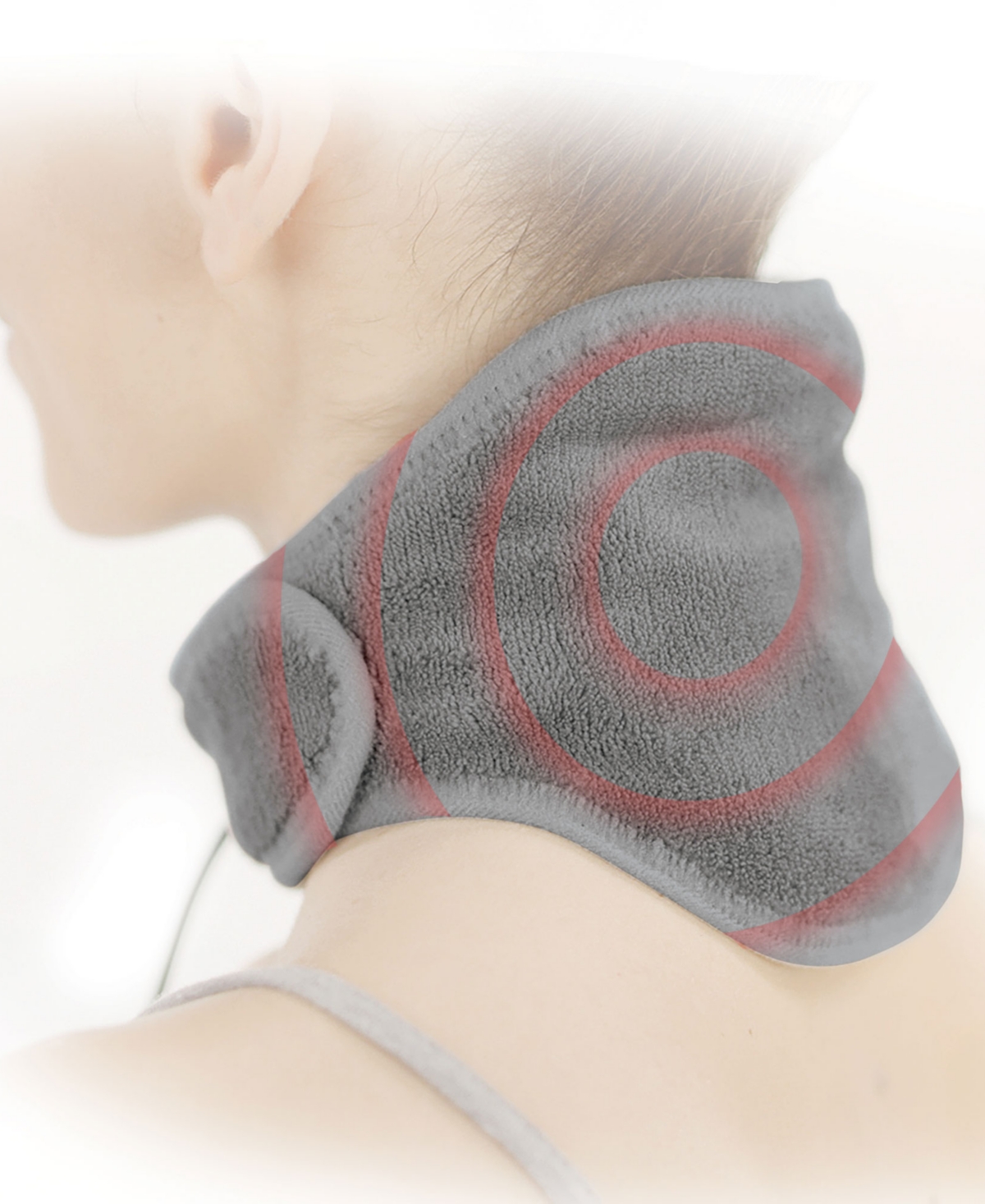 Shop Calming Heat By Sharper Image Heated Vibrating Neck Wrap In Grey
