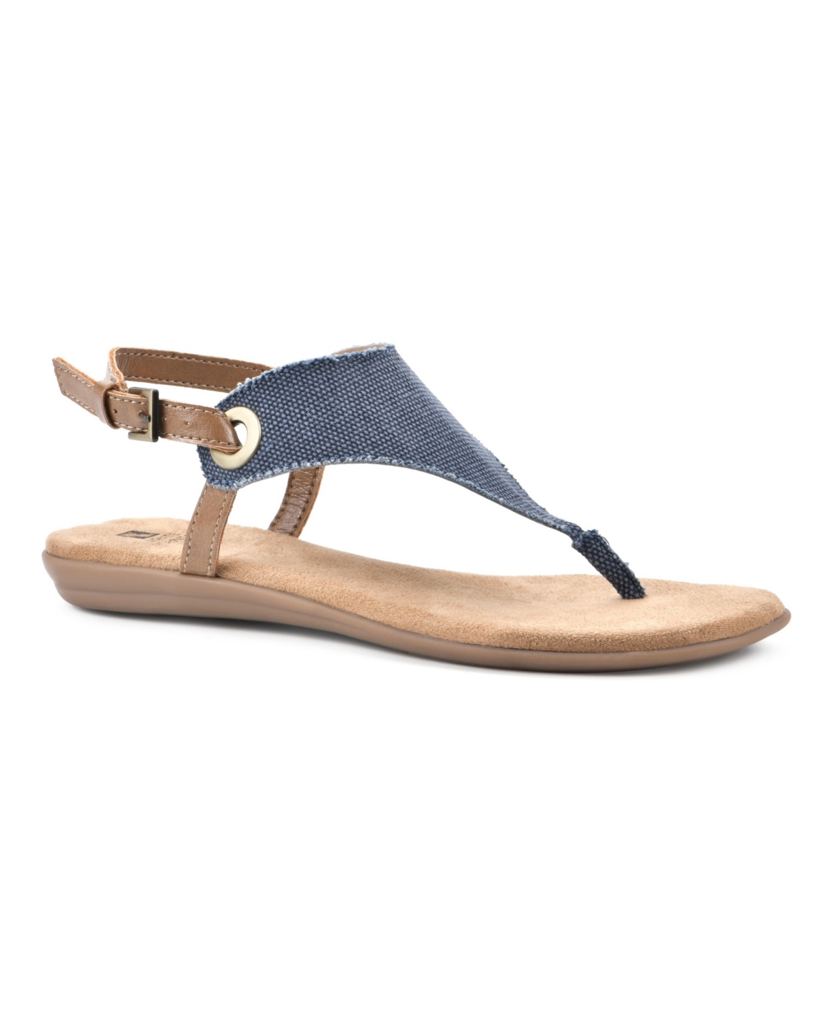 Shop White Mountain Women's London Thong Flat Sandals In Denim Blue