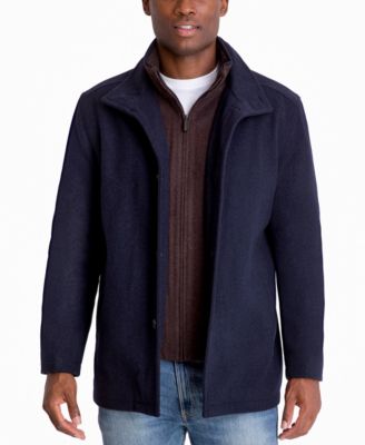 Men's Wool-Blend Layered Car Coat, Created for Macy's