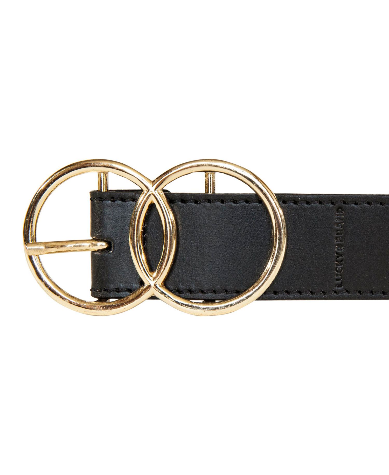 Women's Double O Ring Leather Pant Belt