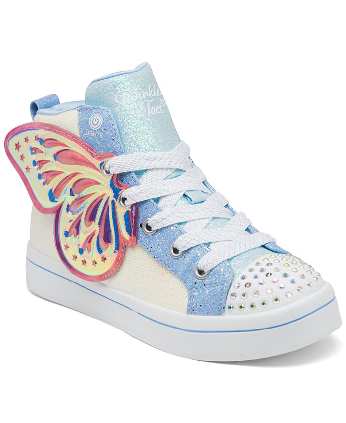 til møbel Øjeblik Skechers Little Girls Twinkle Toes- Twi-Lites 2.0- Butterfly Wishes  High-Top Light-Up Casual Sneakers from Finish Line - Macy's