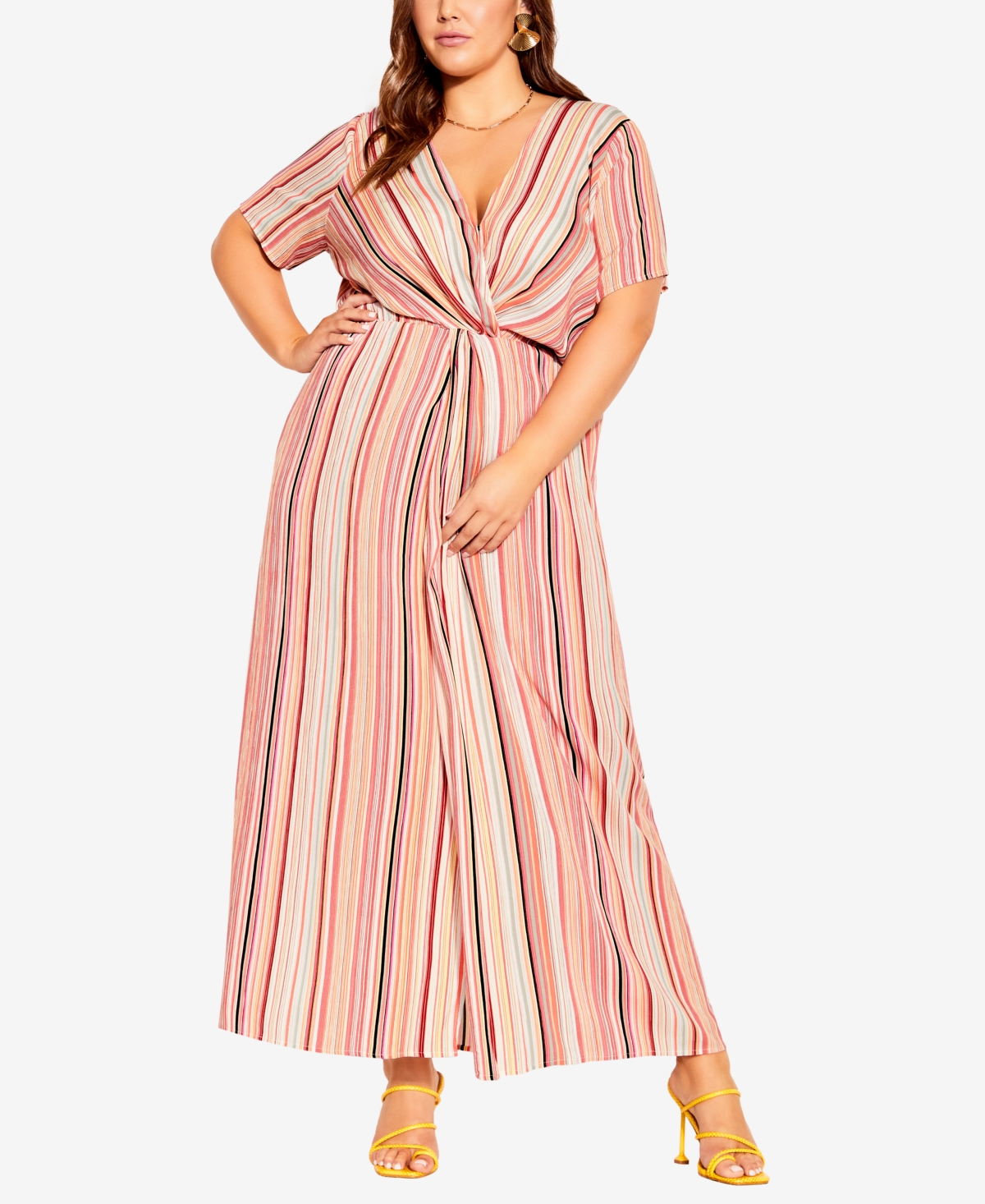 City Chic Trendy Plus Size Takamaka Stripe Maxi Dress | ModeSens