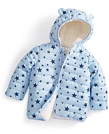 Toddler Boys Star Fleece-Lined Hooded Puffer Jacket, Created for Macy's