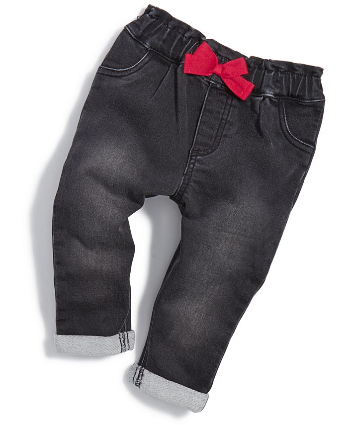 First Impressions Baby Girls Black Bow Jeans Created for Macy s Macy s