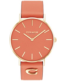 Women's Perry Coral Leather Strap Watch 36mm