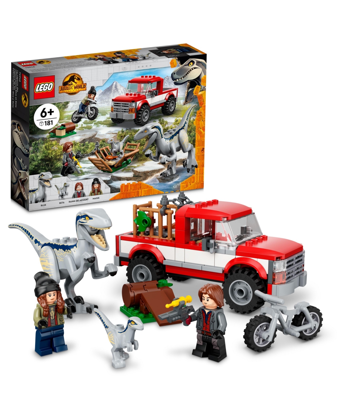 LEGO Jurassic World Blue & Beta Velociraptor Capture 76946 Building Kit (181 Pieces)