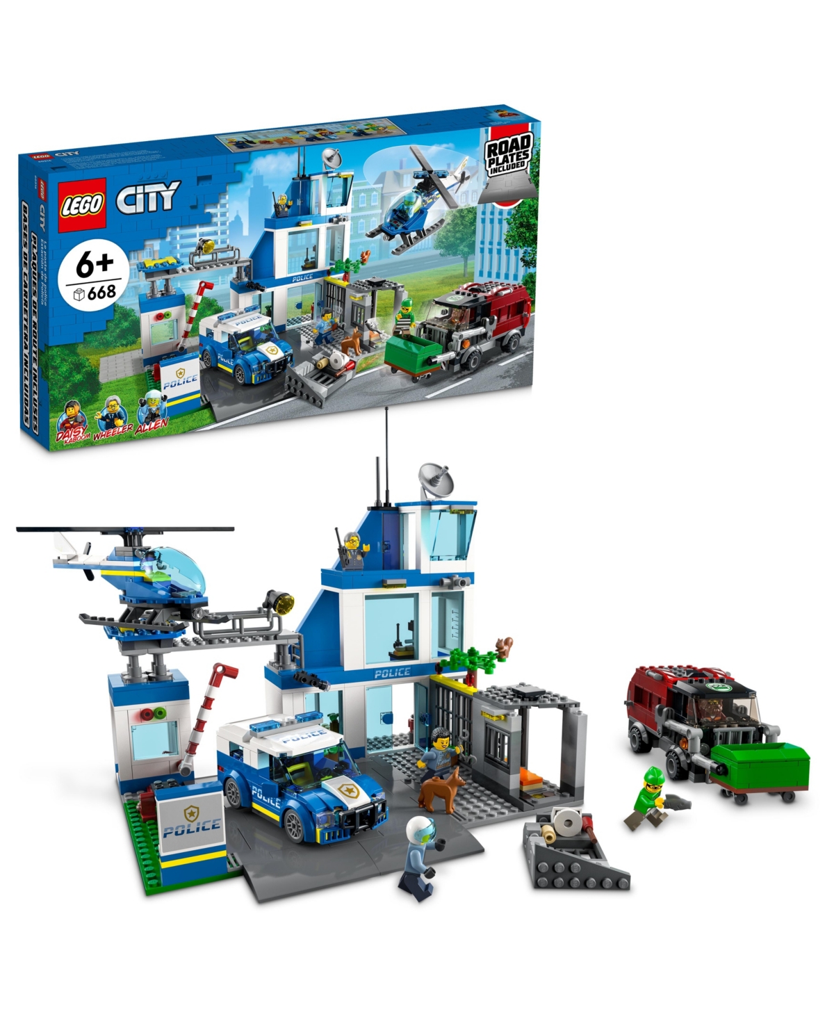 Lego Kids' City 60316 Police Station Toy Building Set With Police And Crook Minifigures In Multiple