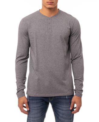 X-Ray Men's Soft Stretch Henley Neck Long Sleeve T-shirt