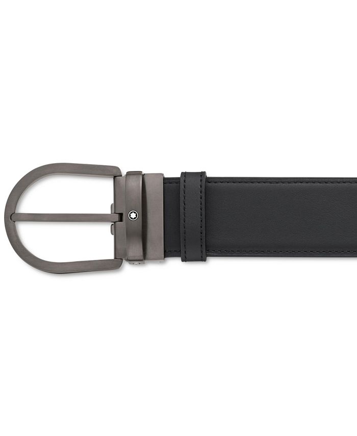 Montblanc Men's Horseshoe Buckle Reversible Leather Belt