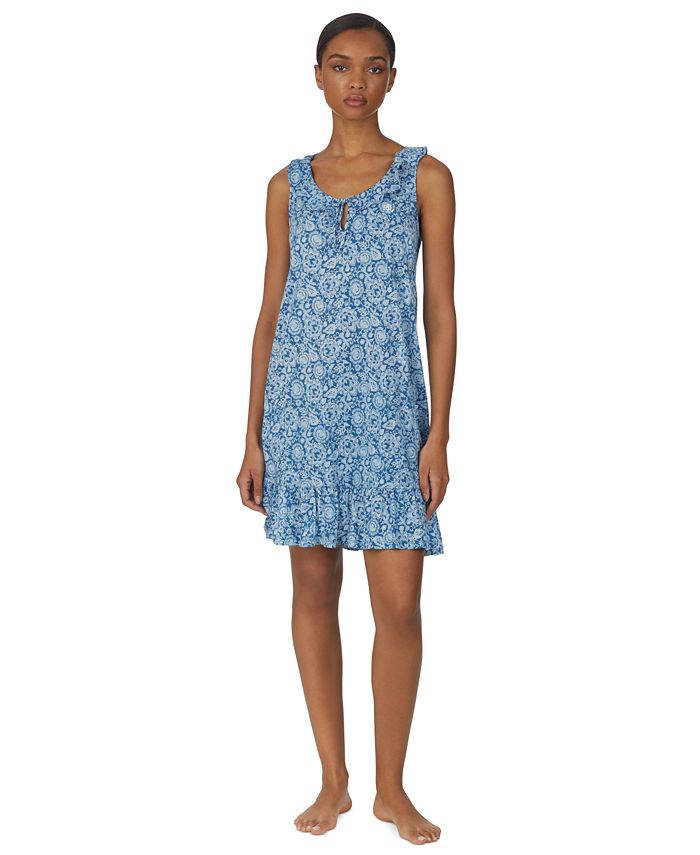 Lauren Ralph Lauren Women's Short Ruffled Nightgown - Macy's