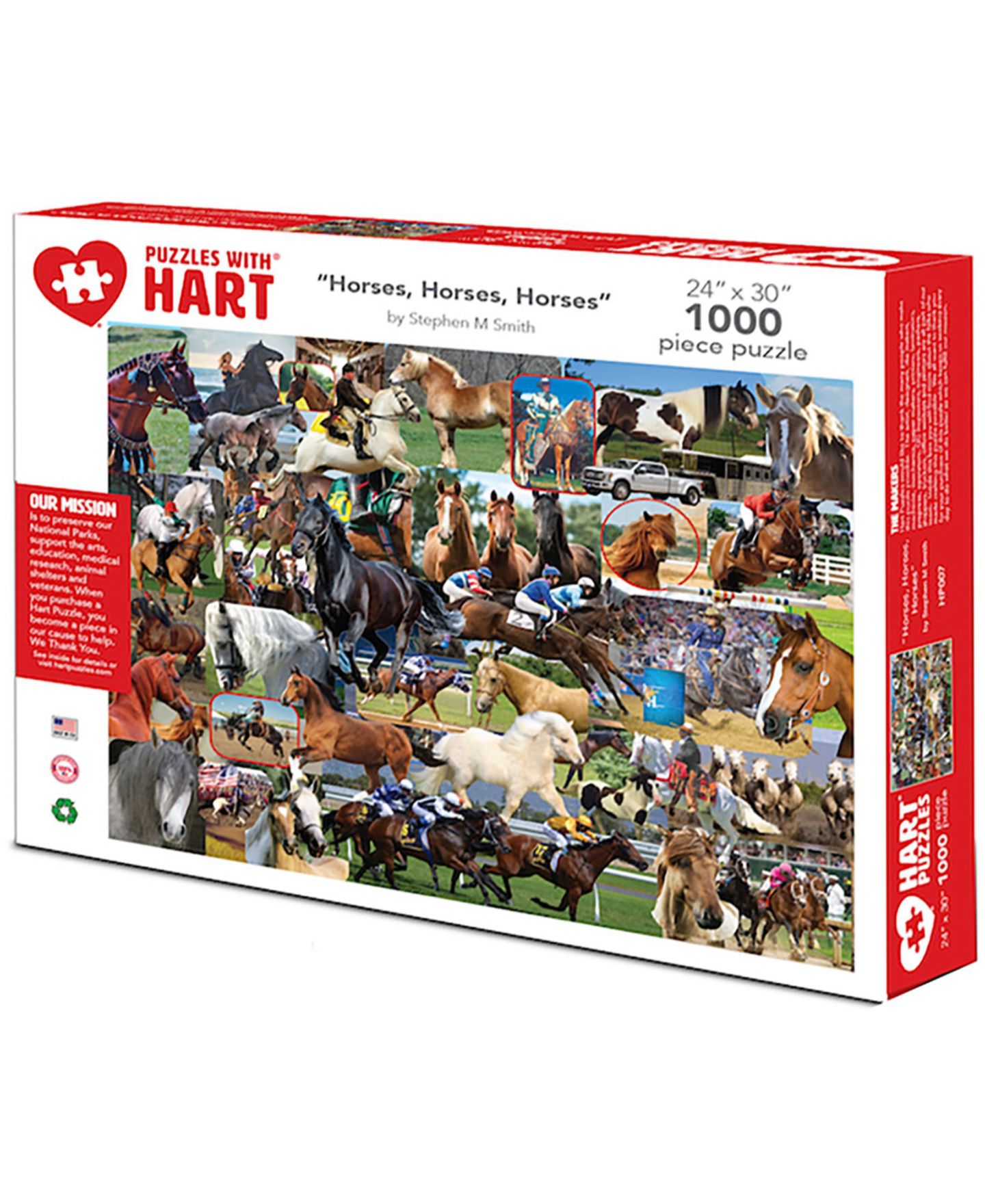 Детские игрушки Hart Puzzles Horses, Horses, Horses 1000-Piece Puzzle, Ages 3+ — фото 1