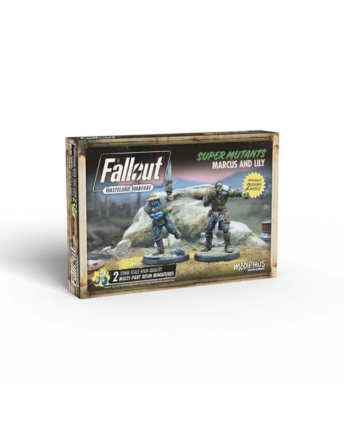 Shop Modiphius Fallout Wasteland Warfare Super Mutants Marcus And Lily, 4 Pieces In Multi