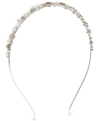 kate spade new york - Silver-Tone Cubic Zirconia & Imitation Pearl Headband