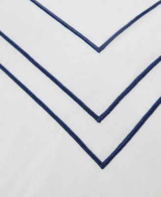 Alden White Embroidered 3-Piece Duvet Cover Set, Full/Queen