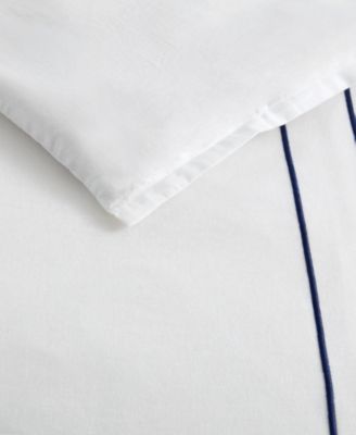 Alden White Embroidered 3-Piece Duvet Cover Set, Full/Queen