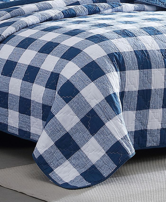 Wrangler CLOSEOUT! Flagstaff Check 3 piece Quilt Set, King Macy's