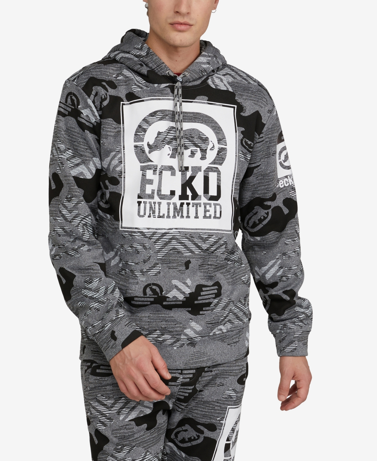 Ecko Unltd Men's Dragon Stone Hoodie In Gray