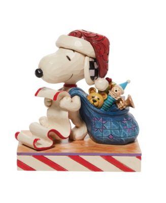 Santa Snoopy with List and Bag Figurine - Macy's