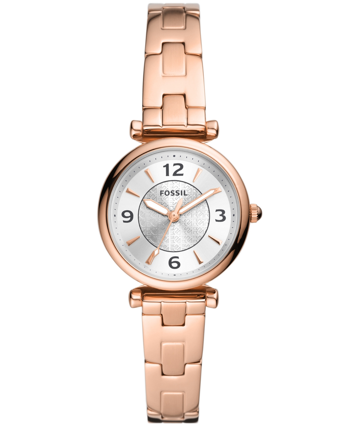 Shop Fossil Women's Carlie Sport Mini Three Hand, Rose Gold Tone Stainless Steel Bracelet Watch 28mm In Rose Gold-tone