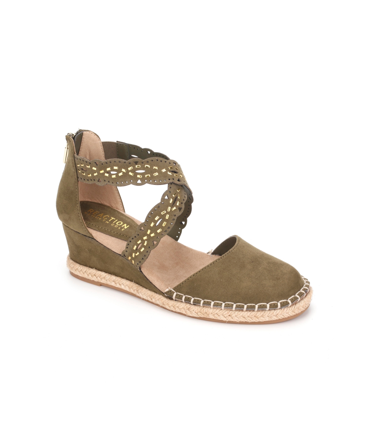 Women's Clo X Band Laser Strappy Espadrille Wedge Sandals - Olive