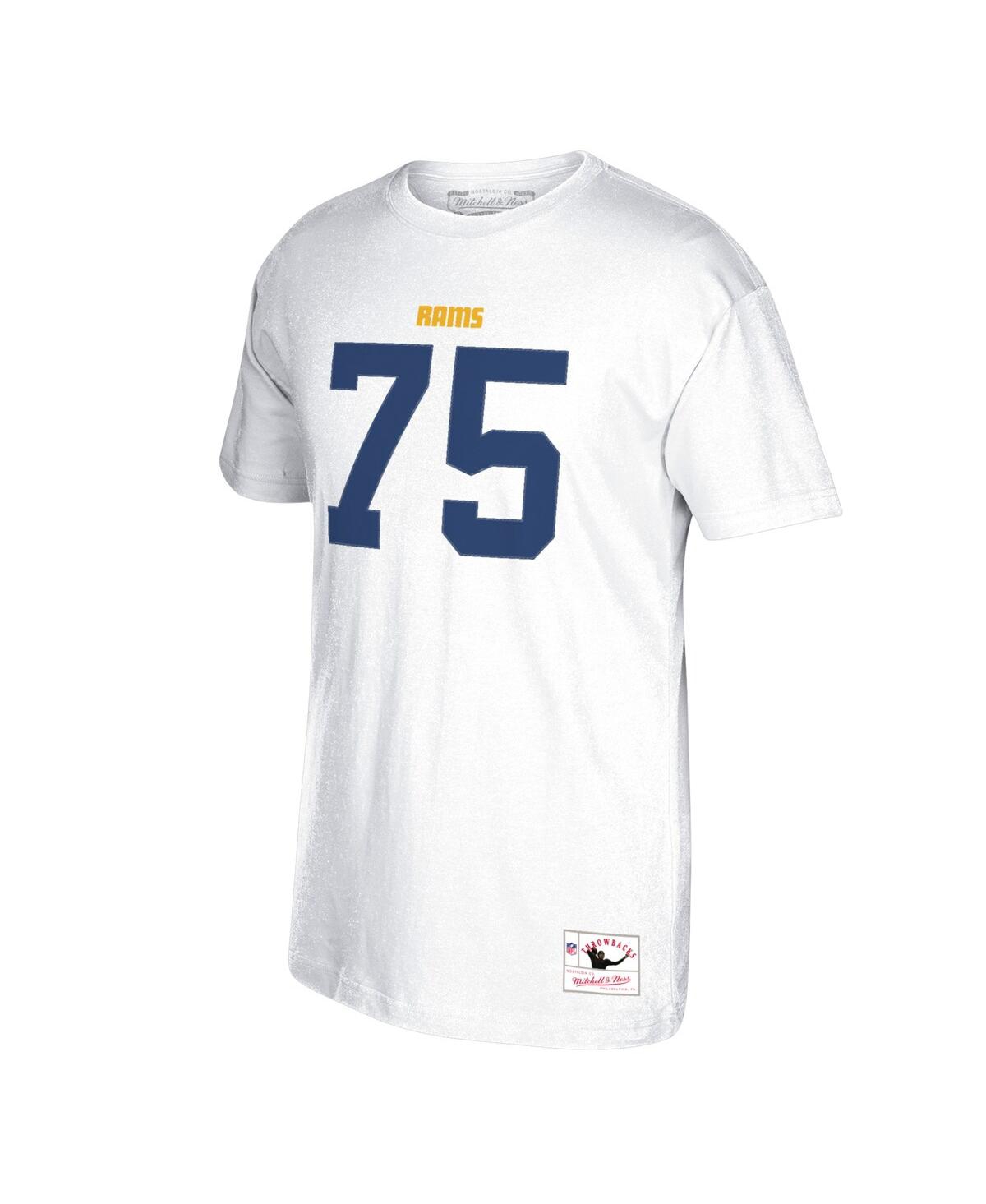 Mitchell & Ness Men's  Deacon Jones White Los Angeles Rams Retired Player Logo Name And Number T-shir In White