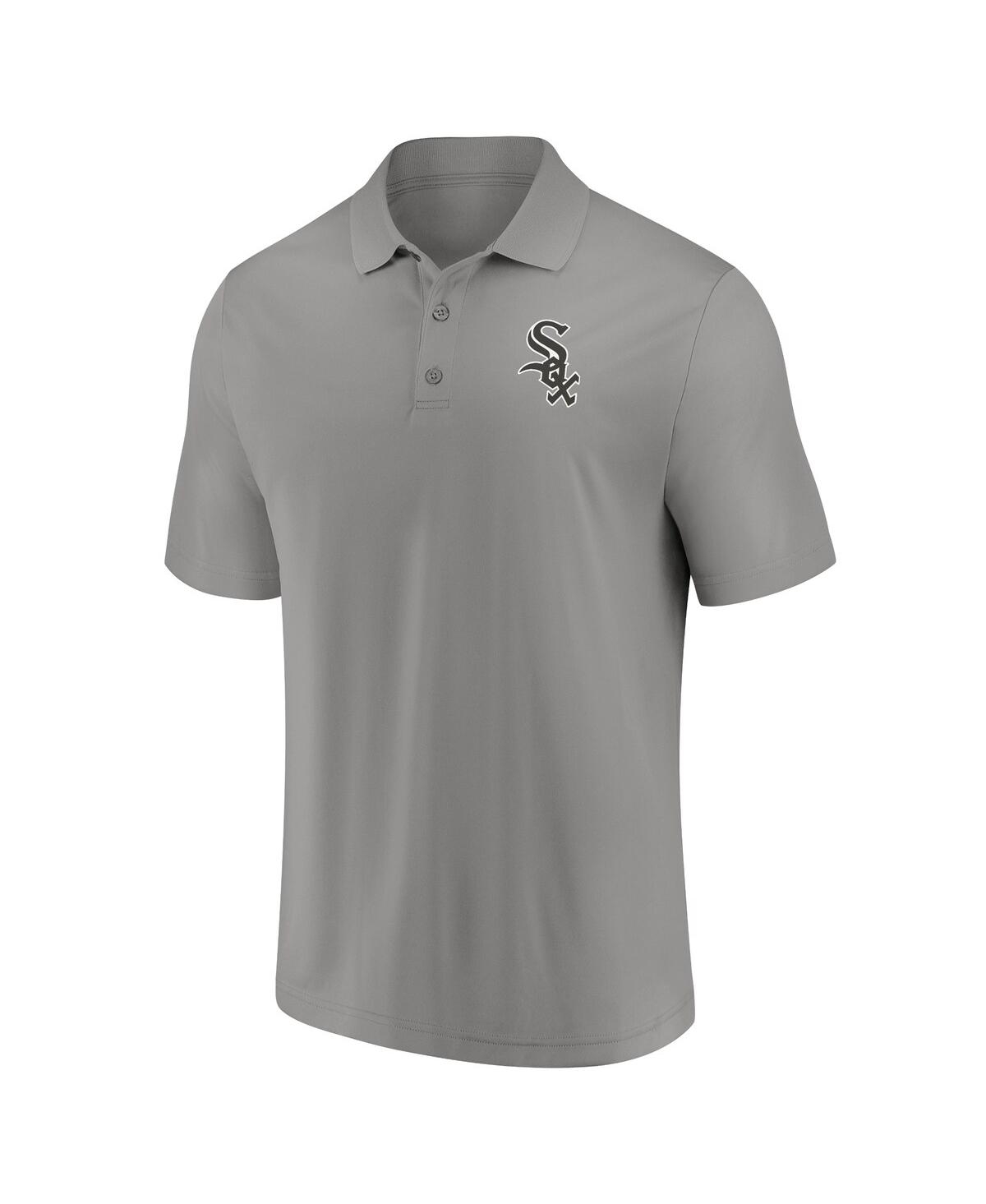 Shop Fanatics Men's  Black And Gray Chicago White Sox Primary Logo Polo Shirt Combo Set In Black,gray