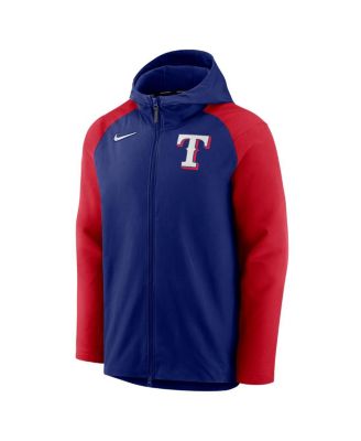 Men's Royal, Red Texas Rangers Authentic Collection Performance Raglan Full-Zip Hoodie