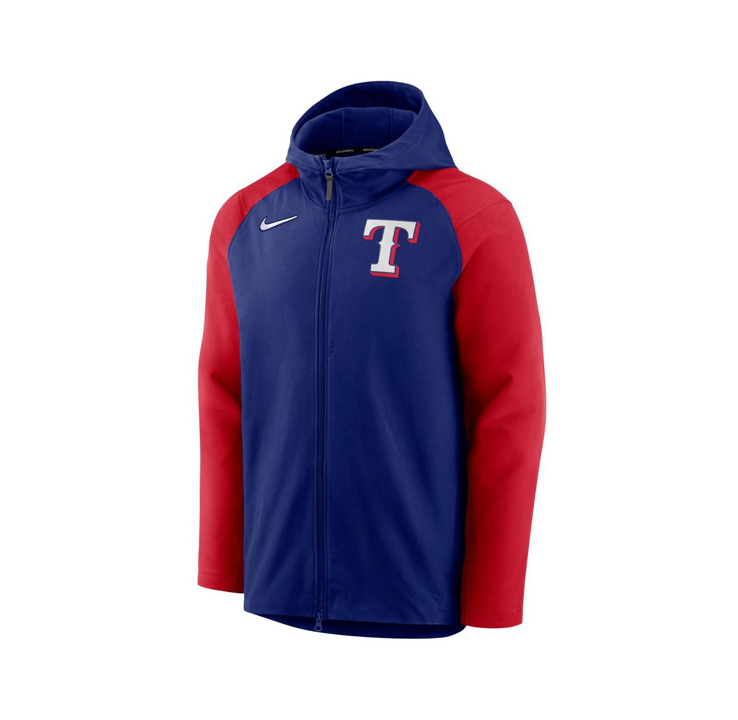 Men's Royal, Red Texas Rangers Authentic Collection Performance Raglan Full-Zip Hoodie