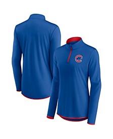 Women's Branded Royal, Red Chicago Cubs Primary Logo Quarter-Zip Jacket