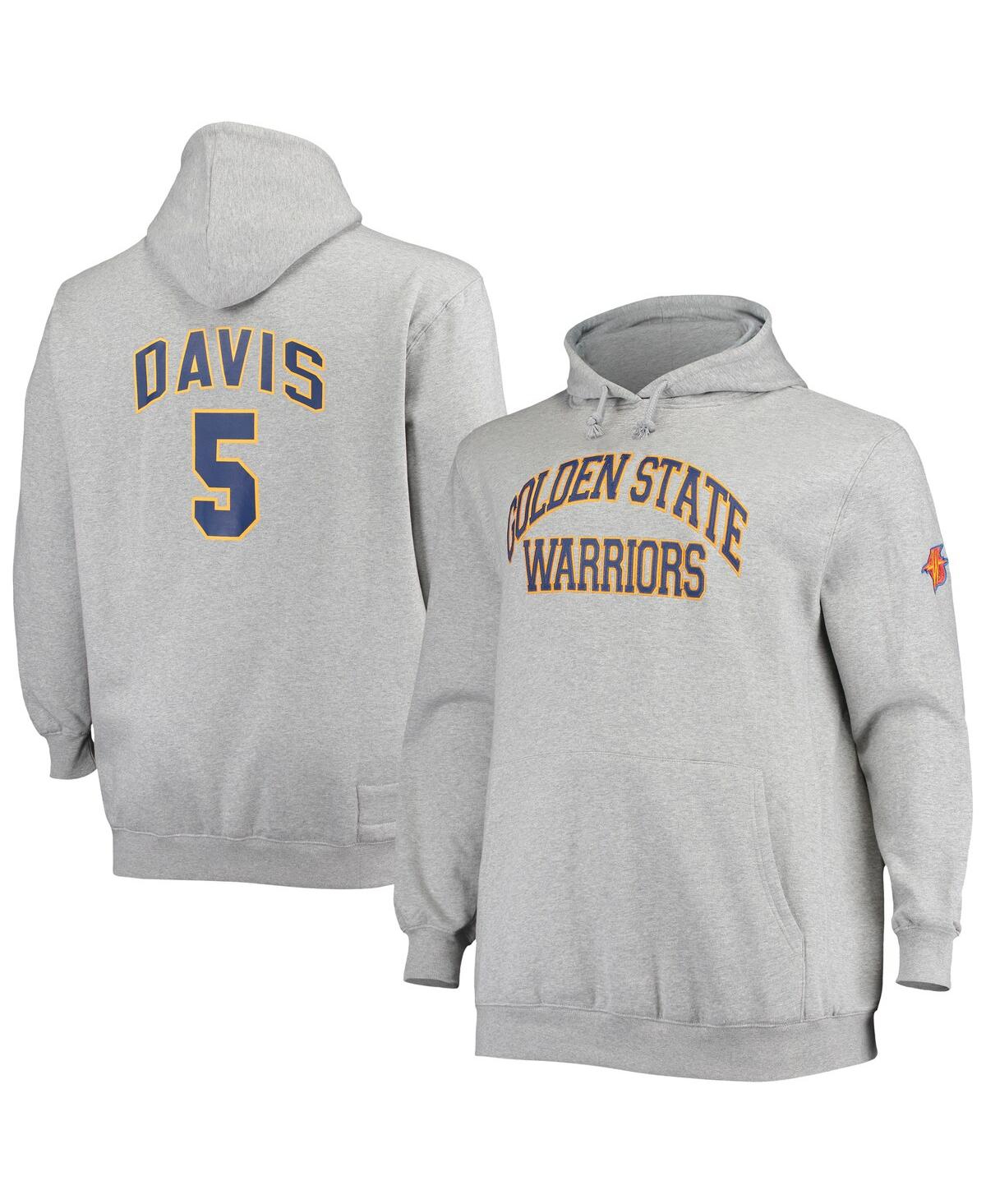 Mitchell & Ness Baron Davis Heathered Gray Golden State Warriors Big & Tall Name & Number Pullover H In Heathered Gray