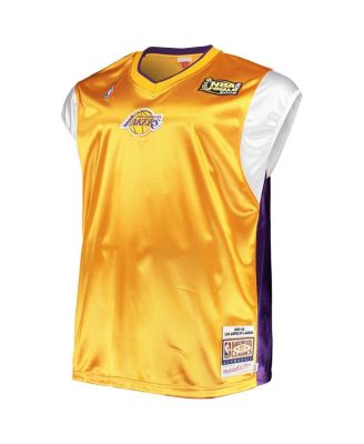 Men's Gold, Purple Los Angeles Lakers Hardwood Classics Big and Tall On-Court Shooting V-Neck Shirt