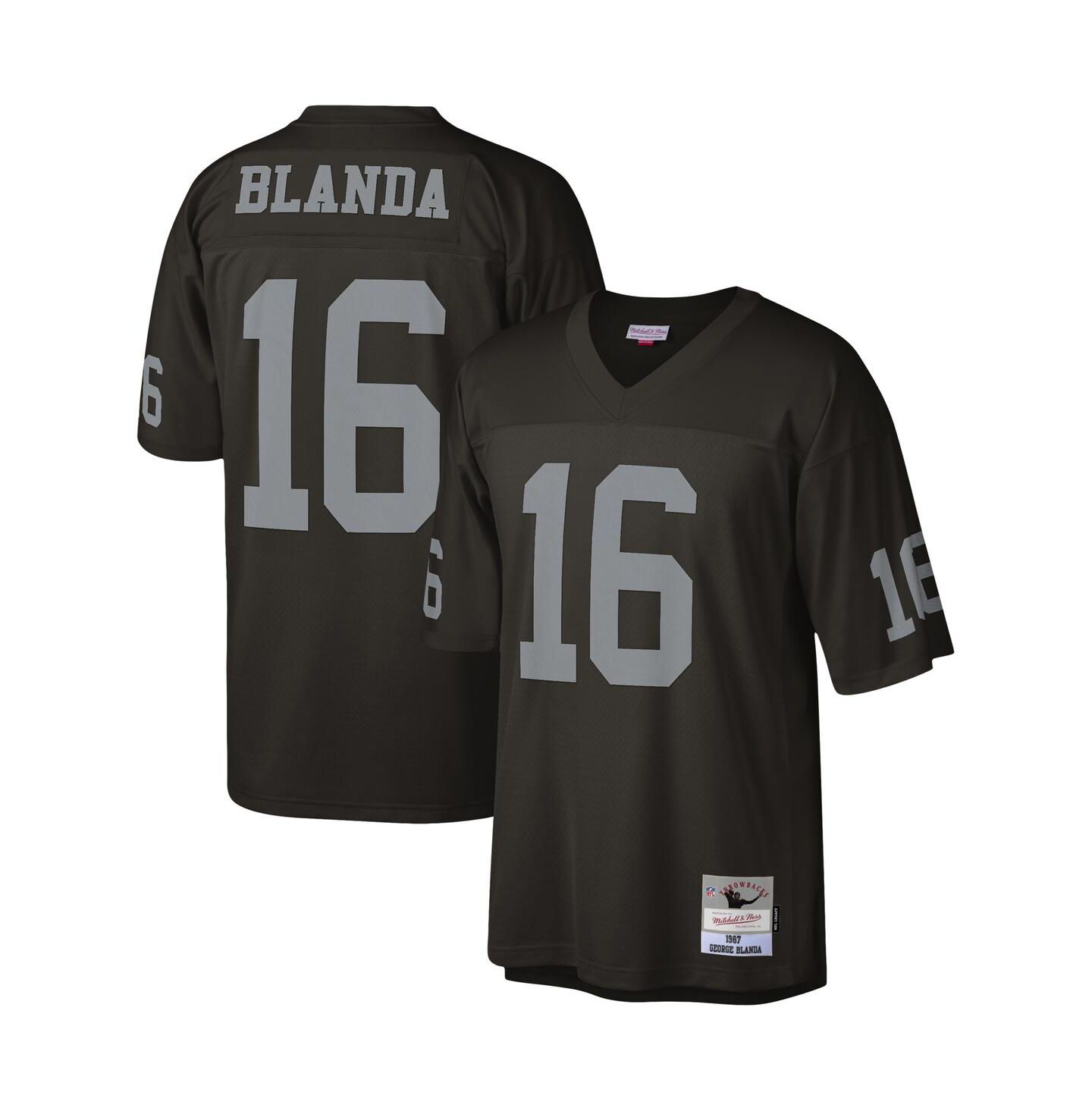 Мужской топ Mitchell & Ness George Blanda Black Las Vegas Raiders 1967 Legacy Replica Jersey — фото 2